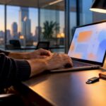 Freelancer reviewing secure document transfer
