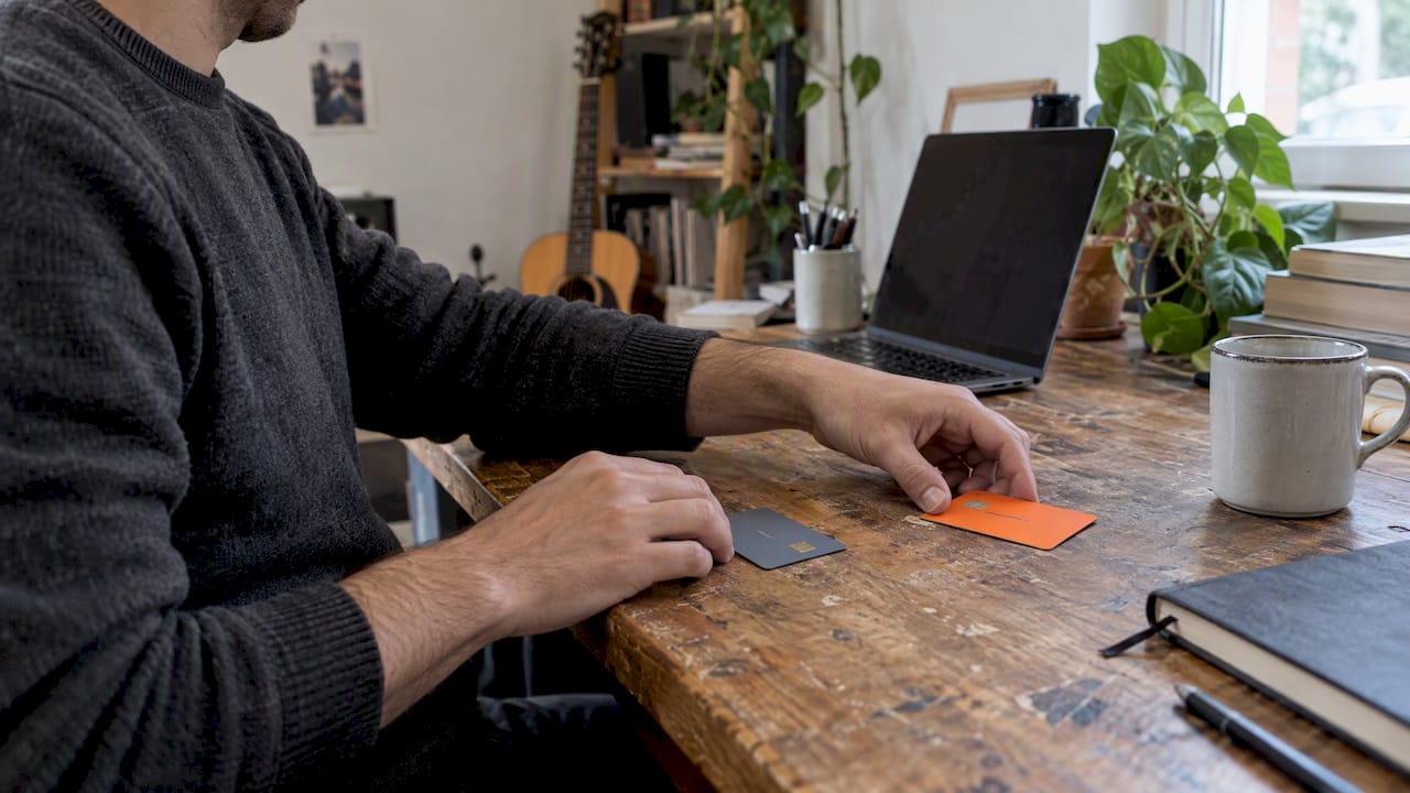 Freelancer separa tarjetas bancarias personales y del negocio